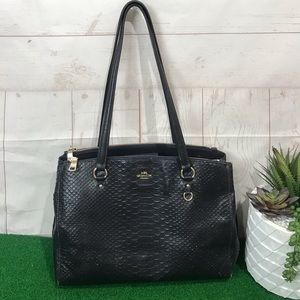Coach Stanton Carryall Handbag Stamped Snakeskin